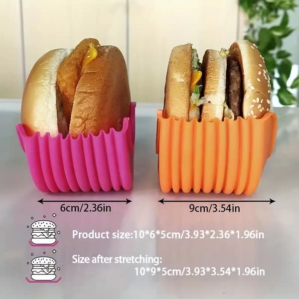 4-pack matklämmor Matbricka Silikon Burgerklämmor Bärbar