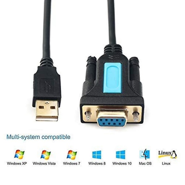 Usb til Rs232-adapter med Pl2303-chip Usb2.0 han til Rs232 hun-kabel til Os til Linux/windows Xp/