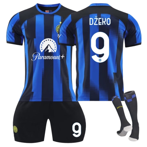 23-24 Inter Milan hemmaträning kit tröja sportuniform herr- och damfotbollsuniform NO.9 L