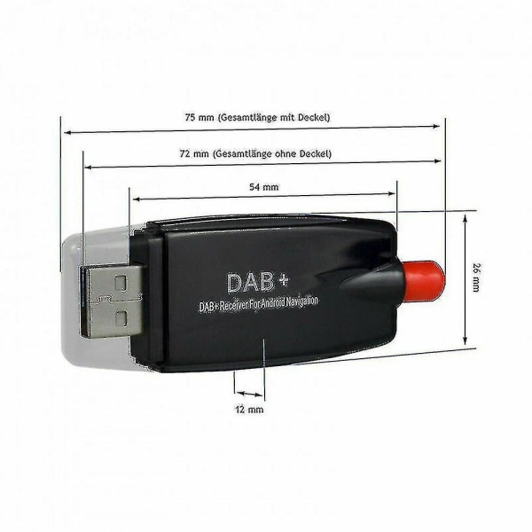 Usb Dab-mottaker Tuner Diskantenneadapter Stick For Android Bilradio Bil Usb-dab Radio Radiomottaker
