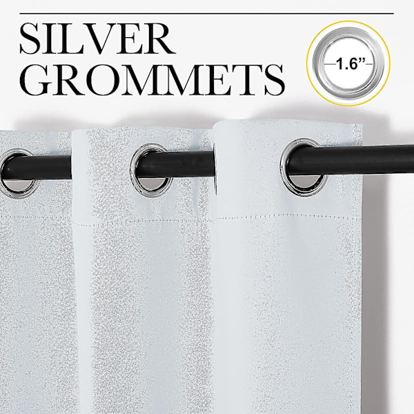 Vindusbehandling Termisk Isolerte Grommet Rom Mørkleggende Gardiner Draperier For Soverom（2stk ,W42*63in)