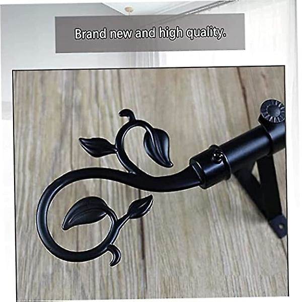 4 stk. Gardin Dekorative Ender Hoveder Hætter Stang Kits Sort Gardinstang Sort
