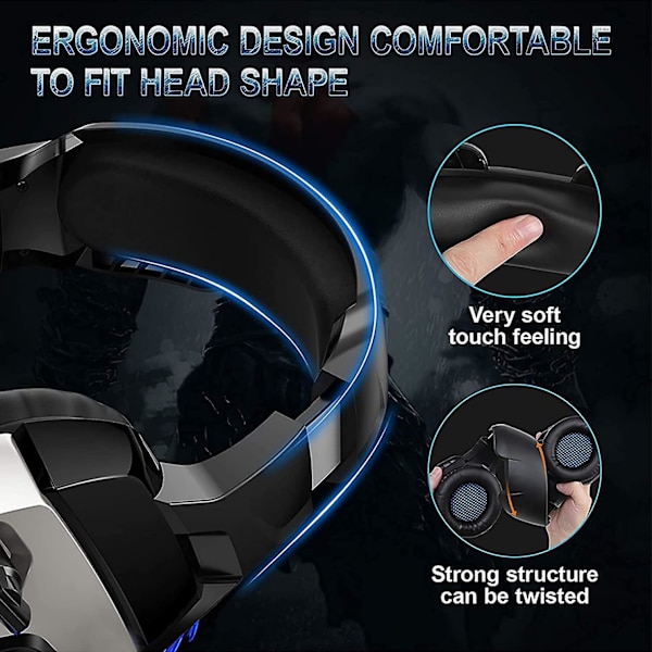 Gaming headset mikrofon (sort og blå)
