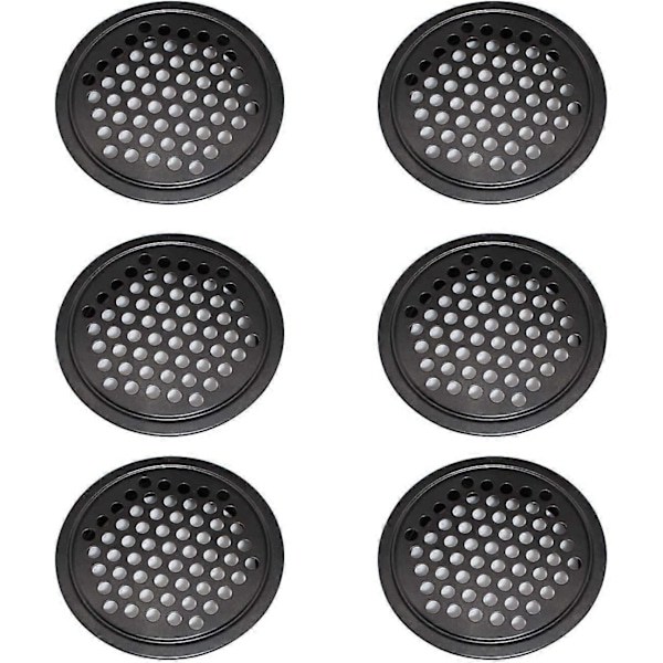 6 Pieces Stainless Steel Ventilation Grille, Cabinet Ventilation Grille- 60Mm Round Ventilation Grille Can Be Used In Garage, Bathroom, Bedroom