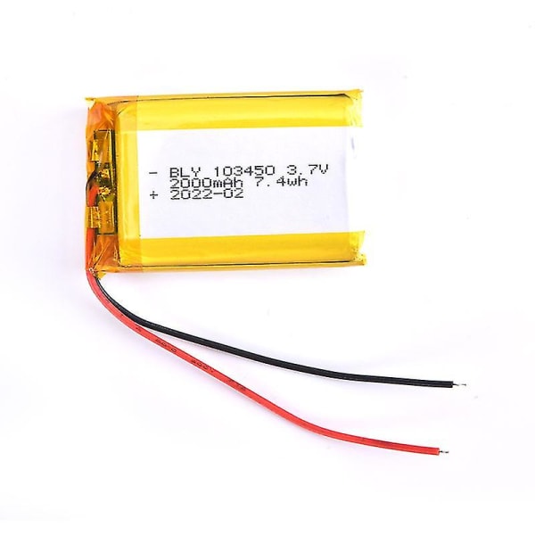 3,7v 103450 Polymer Litiumbatteri 2000 Mah Laddningsbara Högtalare Hög Kapacitet-g