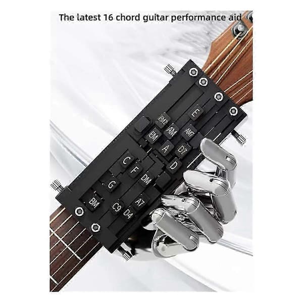 Gitarr Lärhjälpmedel med 16 Ackord, Gitarr Ackordstränare Folk Gitarr Ackord Inlärningssystem för Gitarrnybörjare
