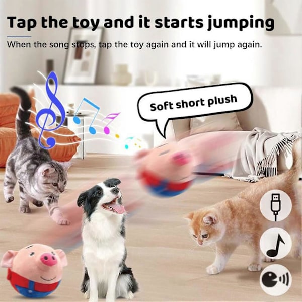 Musik Vibrations Hoppedyr Aktivt Bevægeligt Pludseligt Legetøj Interaktivt Hundelegetøj til Kæledyr Hunde Katte Tilbehør Forbrugsvarer