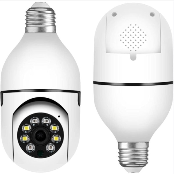 Ulkokäyttöön tarkoitettu WiFi-lamppukamera, 1080P älykäs turvakamera, 360 asteen langaton hehkulamppukamera