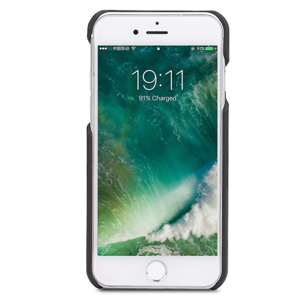 iPhone 7 8 telefondeksel, grå PU Anti-skli rygg beskyttende deksel med kortspor