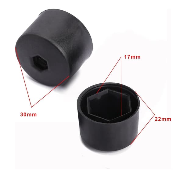 Hjulmutterdeksel / Hjulboltdeksel 17mm - 20-pakning