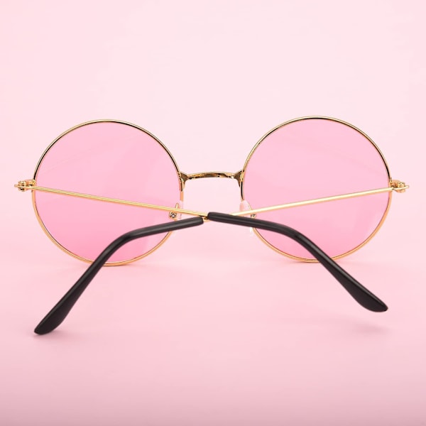3-pack Hippie Specs Solglasögon Runda Solglasögon med Metallbågar Retro Hippie 60-tal 70-tal Stil Cirkelsolglasögon  Kostymtillbehör