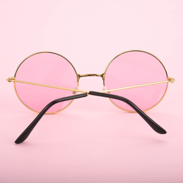 3-pakkaus Hippy Specs -aurinkolasit Pyöreät aurinkolasit Metallikehyksillä Retro Hippie 60-70-lukujen tyyliset Ympyrälasit  Pukutarvikkeet