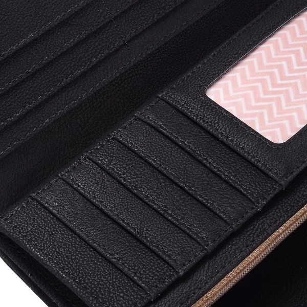 Eleganta plånböcker för damer i läderimitation Plånbok Plånbok Plånbok för damer Handväska (svart)