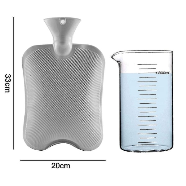 Varmtvannsflaske med mykt plysjtrekk - 2l - Klassisk varmtvannspose
