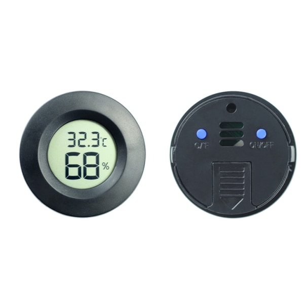 2-pak mini digitalt termometer til babyværelse hjemmekøleskab kontor lager vinkælder (sort)