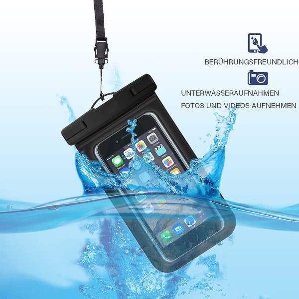 Vanntett mobiltelefondeksel, vanntett telefondeksel opptil 6,5" under vann