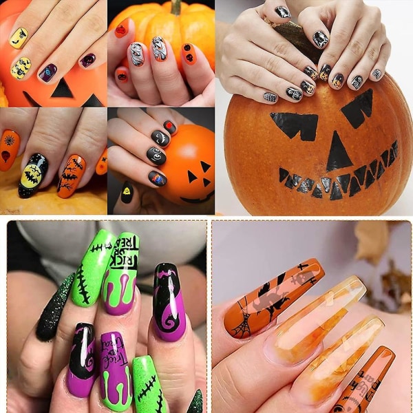 Halloween negleklistremerhalloween negler selvklebende negleklistremer neglekunstutstyr stil 4