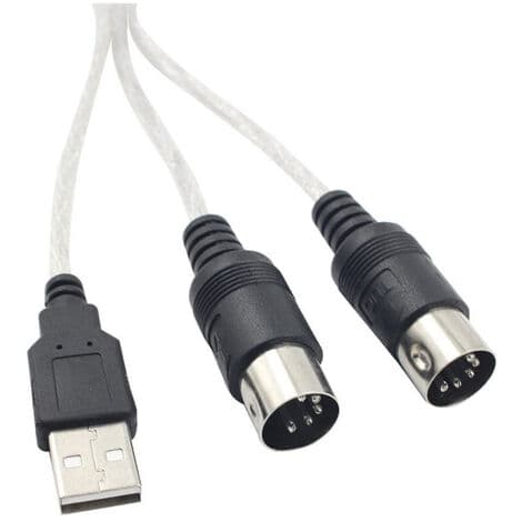 USB MIDI-interfaceadapterkabel Ind/Ud Tastatur/PC Audioforlænger