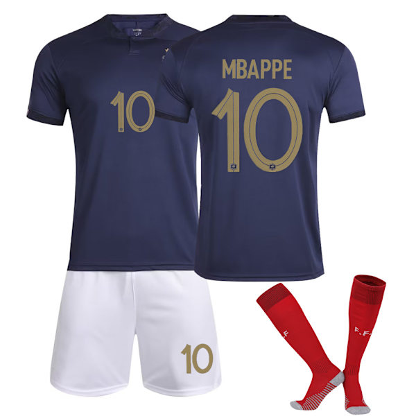 22-23 hjemmefodboldtrøje nr. 10 Mbappe Dembele 19 Benzema landshold hjemme- og udebanetrøje til børn Z1 No.10 S