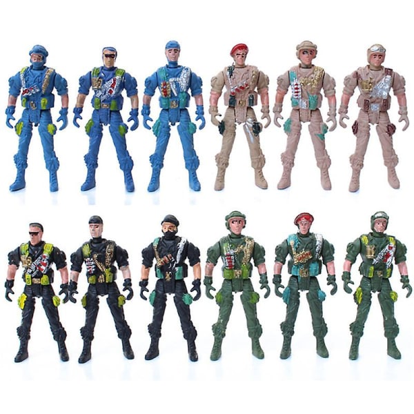 Slumpmässig 1 st militär lekset specialstyrka actionfigurer barnleksaker plast 9 cm soldatmän