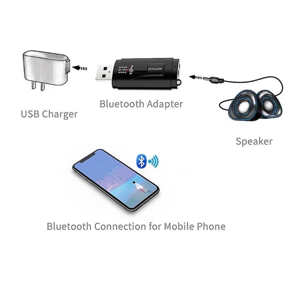 Bærbar Fm-sender Bil Bluetooth 5.0-mottaker Usb Fm-modulator 3,5 mm Aux Audio Musikkspiller Ha