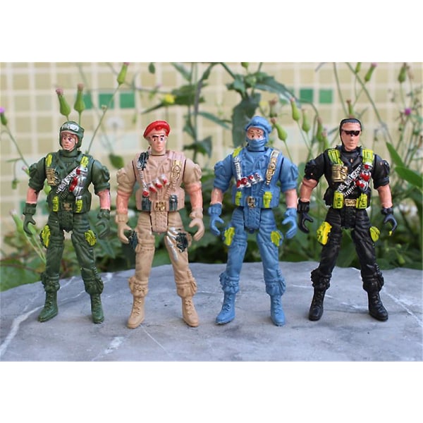 Tilfeldig 1 stk militærlekesett Spesialstyrke Actionfigurer Barn Leker Plast 9cm Soldat Menn