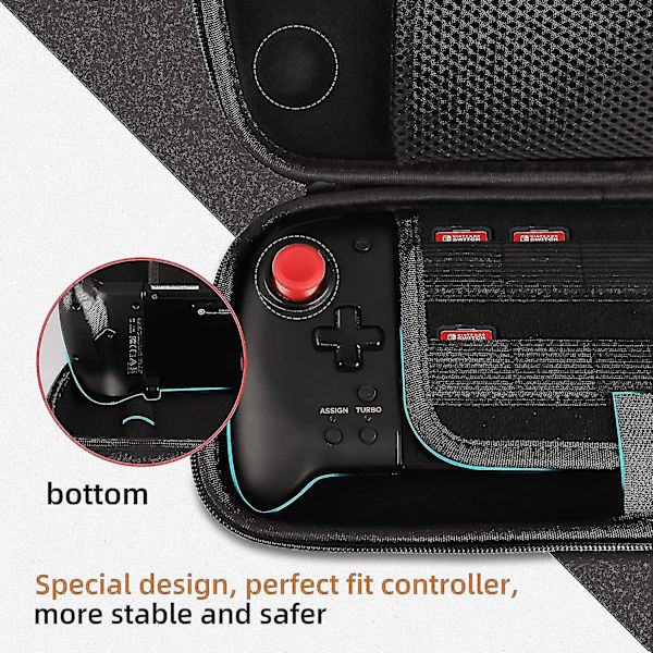 Bærbar hard shell bæreveske for Hori Split Pad Pro med 10 spillspor - Utmerket