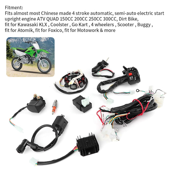 Elektrisk Kabelhärva Kabelstam CDI Stator Kit för 150CC 200CC 250CC 300CC ATV QUAD