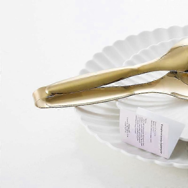 Guld Spaghetti Tang i Rustfrit Stål til Pasta, Nudler, Brød, Bøf - 1 stk