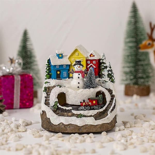 LED Lys Julehus Landsby Lysende Ornament A