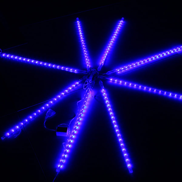 Lysande krans LED meteordusch diamantklocka inomhus och utomhus jul-30CM [8 stycken för ett set] plug-in betalning, blå