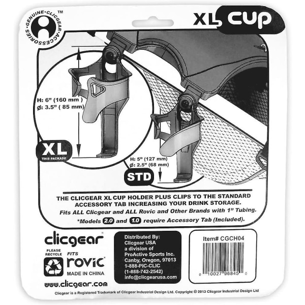 Clicgear Kopholder Xl, Sort