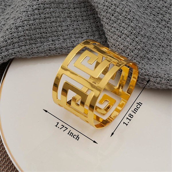 20pack Gold Napkin Rings,hollow Out Metal Napkin Ring Set,1.77 Inch For Table Decoration Wedding Birthday And Any Events