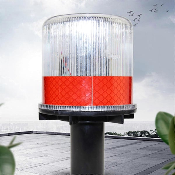 Båt Solcellsdriven LED Stroboskoplampa PC-Skal Reflekterande Vattentät