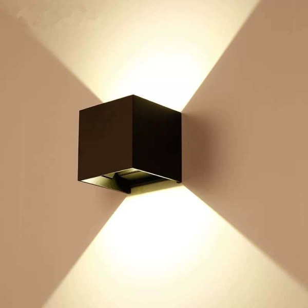 LED vattentät utomhus dubbelhuvud dimbar vägglampa fyrkantig