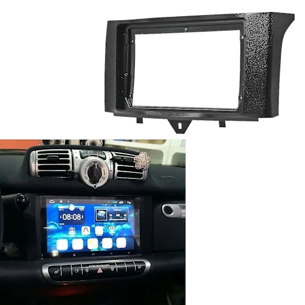 2 Din Bilradio Fascia För Smart Fortwo 2011-2015 Dvd Stereo Ramplatta Adapter Montering Instrumentbräda Inst