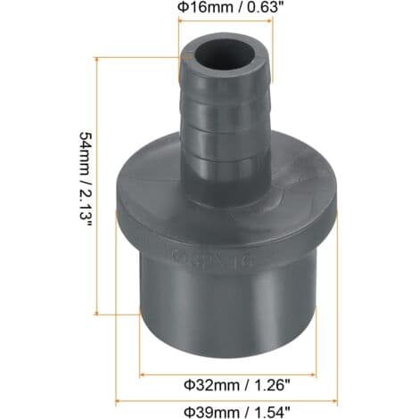 32x16 mm reduktionsfittings, 1 pakke direkte adapterforbindelse, grå