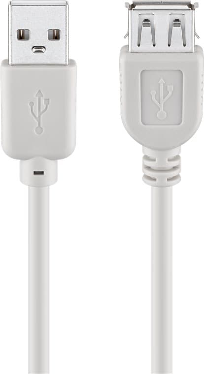 USB-A forlængerkabel, 0,6 m, grå