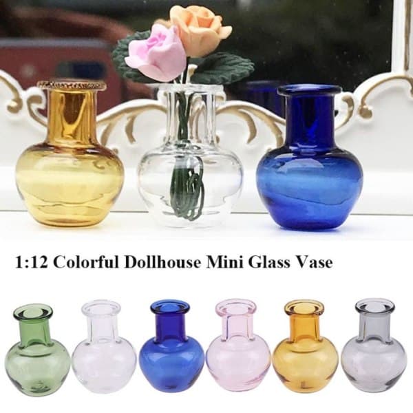 2 st Mini Glas Vas Kök Dekoration BLÅ Blå