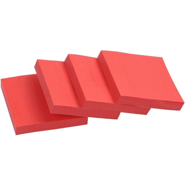 4-pakker med Super Sticky Post-it-lapper, 3 x 3 tommer, 100-siders kontorlapper (røde)