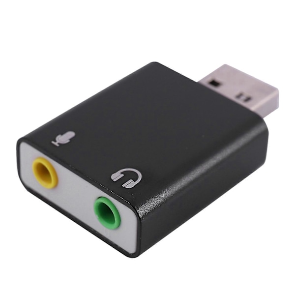 7.1-kanals USB-lydkort i aluminiumslegering, eksternt lydkort for datamaskin, USB7.1 lydkort, analog lyd
