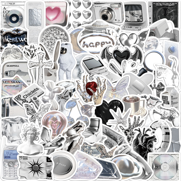 66-pack Aesthetic Waterproof Stickers MultiColor