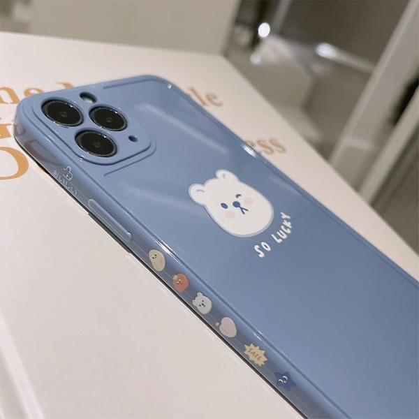Yhteensopiva Iphone 11 Pro case kanssa Söpö Maalattu Design Valkoinen Luck Bear Naisten Tytöille Muoti Ohut Pehmeä Joustava Tpu-kumi Iphone 11 Pro