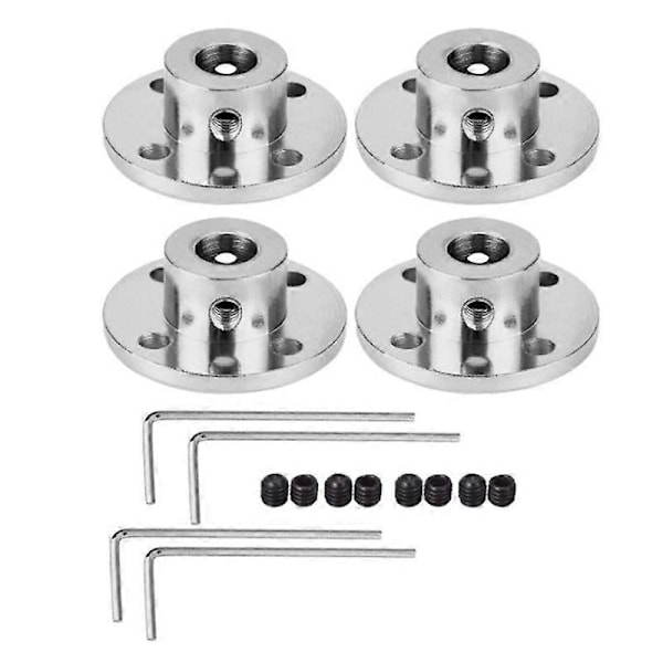 8mm Flänskoppling Anslutning Styv Guide Stål Modell Kopplare Tillbehör Axelaxelfästen för RC Modellmotorer (4-pack)