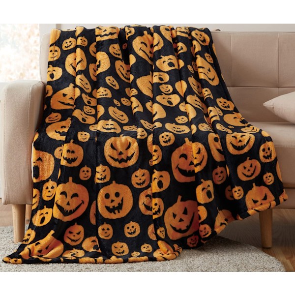 Halloween Blanket - Plush Halloween Blanket 50"x60" - Cozy Flannel Gray Halloween Decoration for Party Sofa Bed Living Room Style 3