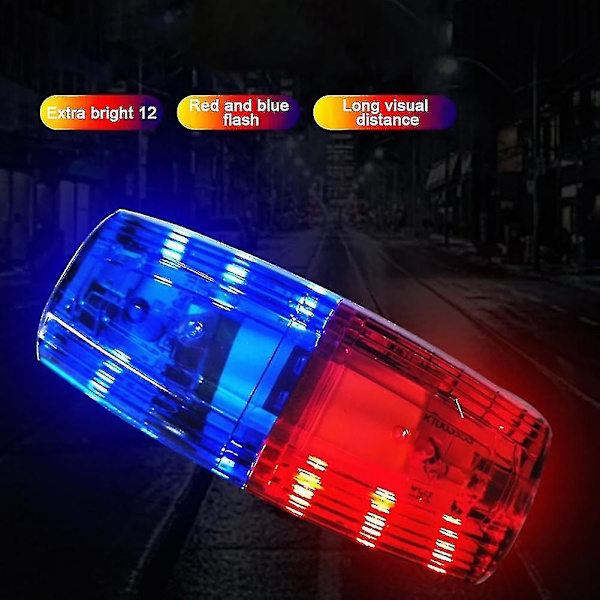 Led Röd Blå Multifunktion Clip Blinkande Varning Säkerhet Axel Polis Lampor Usb Laddning