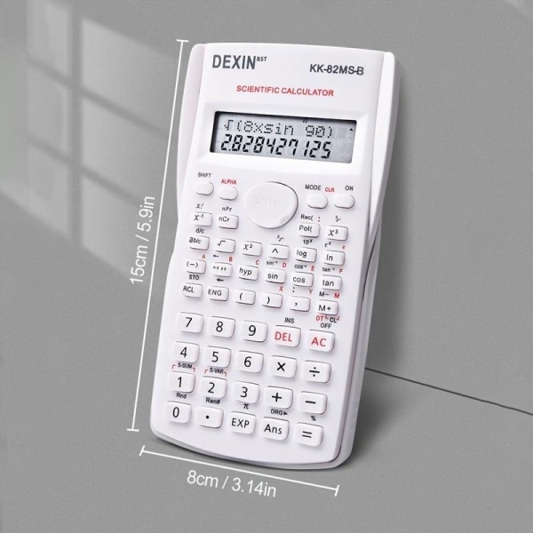 1 stk Engineering Scientific Calculator 2 Linje Funksjon Kalkulator Brøkkalkulator Statistisk Kalkulator