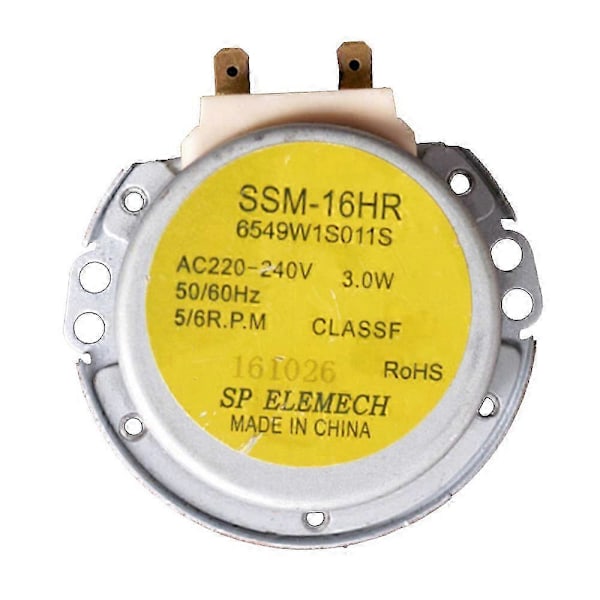 SSM-16HR AC220-240V 3W 50/60Hz 6549W1S011S Synkronmotor for Dreiebord, Erstatning for LG Mikrobølgeovn