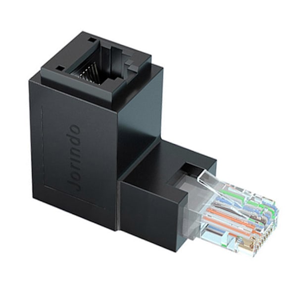 RJ45 Hane till Hona Ethernet Adapter Nätverksförlängare 90 Grader för CAT5E CAT6 CAT8 Ethernet Kabel C