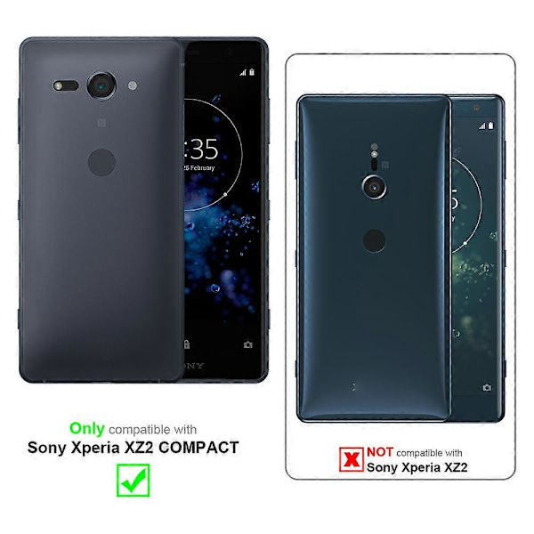 Sony Xperia XZ2 COMPACT Fodral - Skyddande Fodral med Kortfack och Stativfunktion